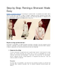 Step-by-Step: Renting a Sherwani Made Easy