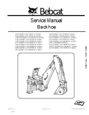 Bobcat Backhoe Service Repair Manual Instant Download #1