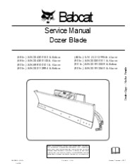 Bobcat Dozer Blade Service Repair Manual Instant Download