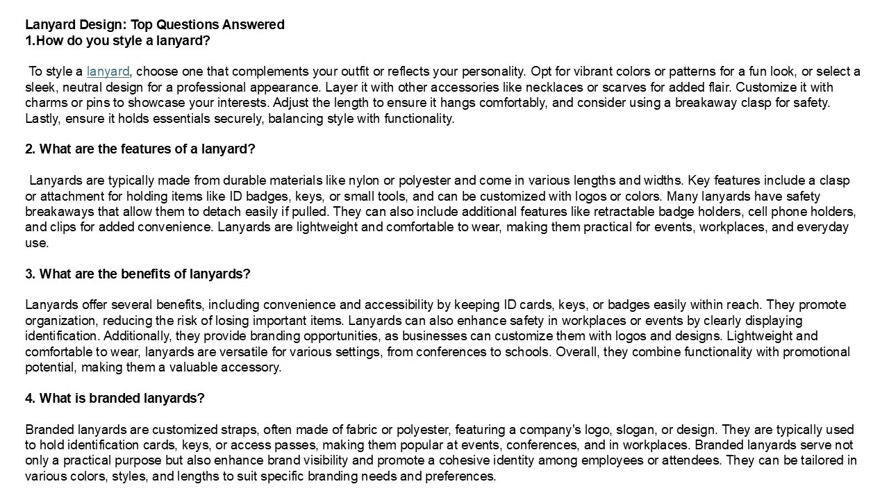 The Versatility of Lanyards: Balancing Functionality and Style in Everyday Use