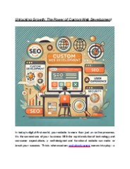 Unlocking Growth: The Power of Custom Web Development