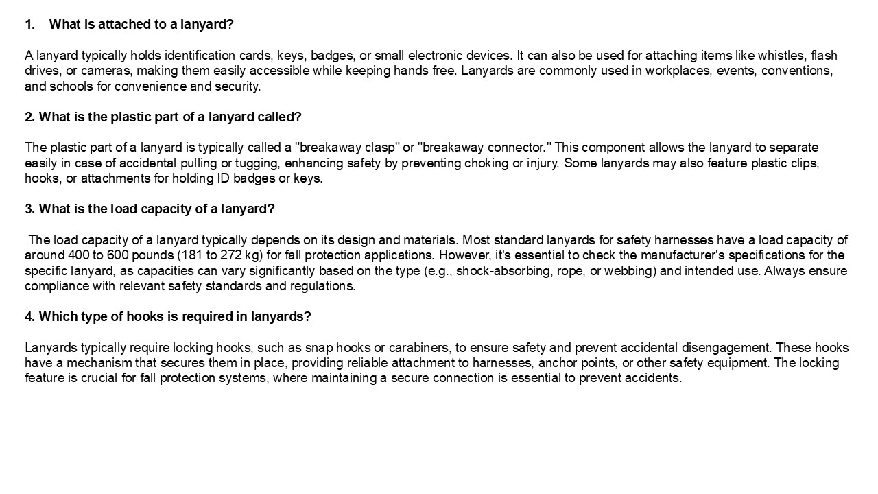 Choosing the Right Lanyard: Material, Length, and Weight Considerations