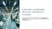 Automation and Robotics Solutions: Transforming Industries