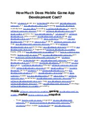 How Much Does Mobile Game App Development Cost?