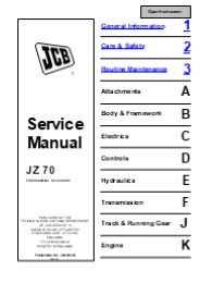 JCB JZ70 TRACKED EXCAVATOR Service Repair Manual Instant Download