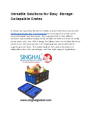Versatile Solutions for Easy Storage: Collapsible Crates