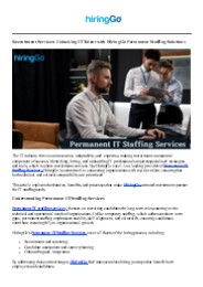 Permanent IT Staffing Services | HiringGo