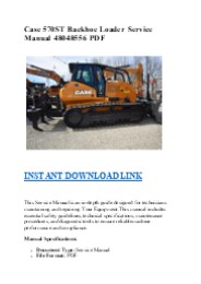 Case 570ST Backhoe Loader Service Manual 48048556 PDF