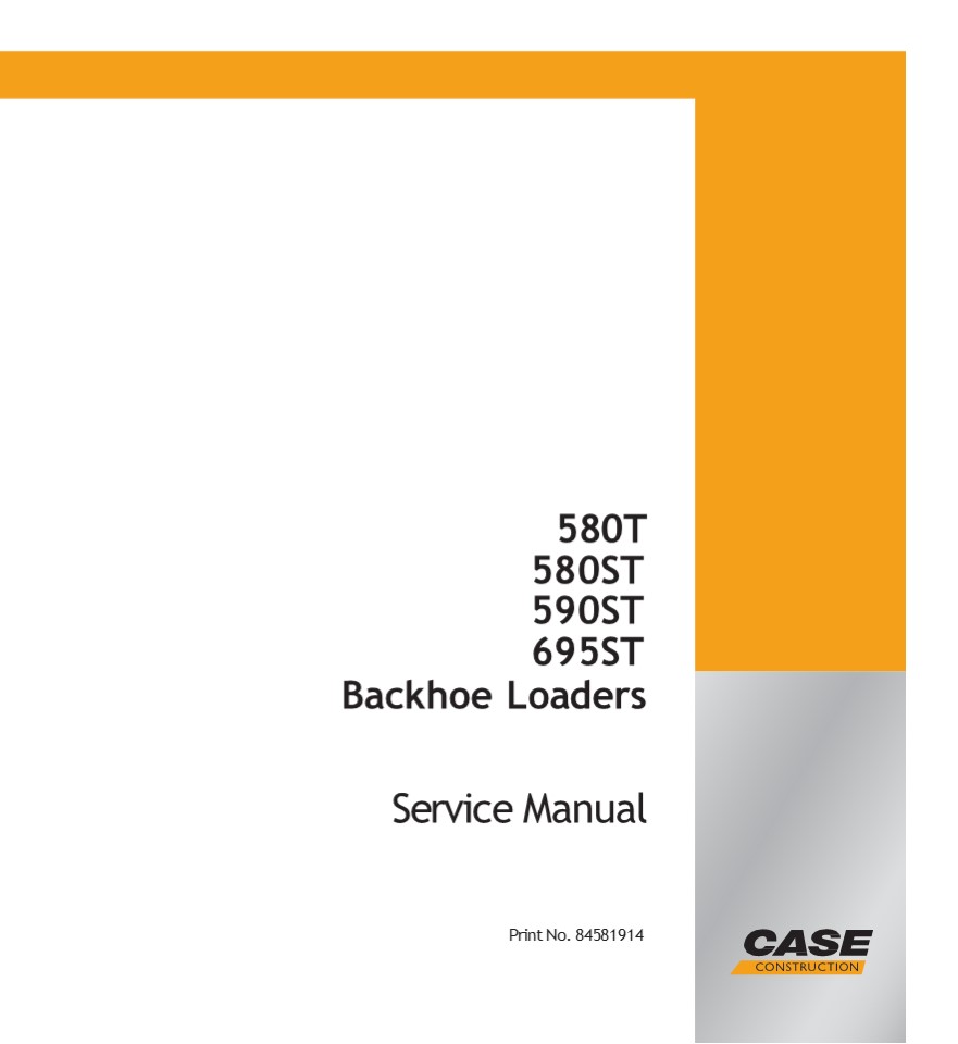 CASE 580ST Backhoe Loader Service Repair Manual Instant Download