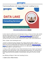 Data Lake Consulting Services | Goognu