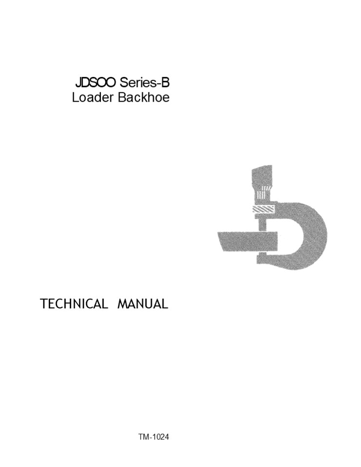 JOHN DEERE JD500B LOADER BACKHOE Service Repair Manual Instant Download