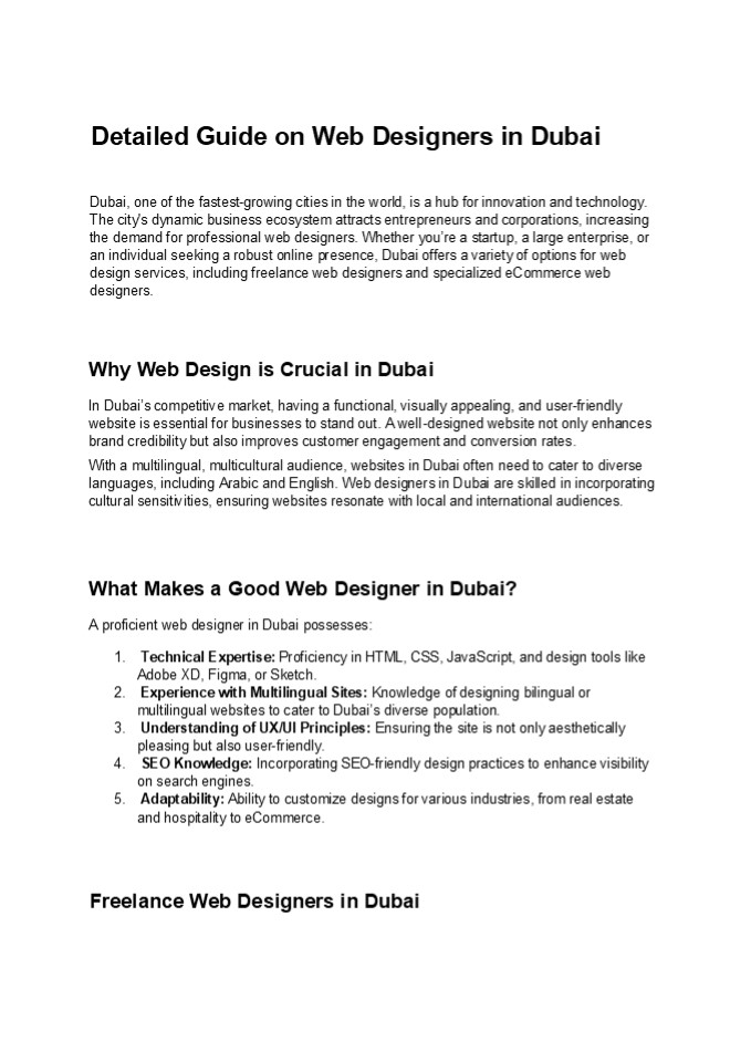 Web Designer Dubai Freelancer