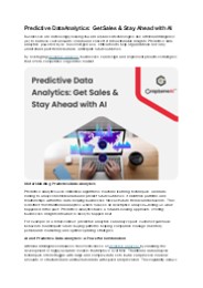 Predictive Data Analytics: Get Sales & Stay Ahead with AI