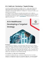 AI in Healthcare: Developing a Targeted Strategy