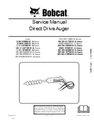 Bobcat Direct Drive Auger Service Repair Manual Instant Download