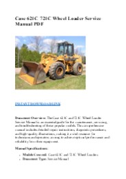 Case 621C 721C Wheel Loader Service Manual PDF