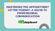How to write an appointment letter