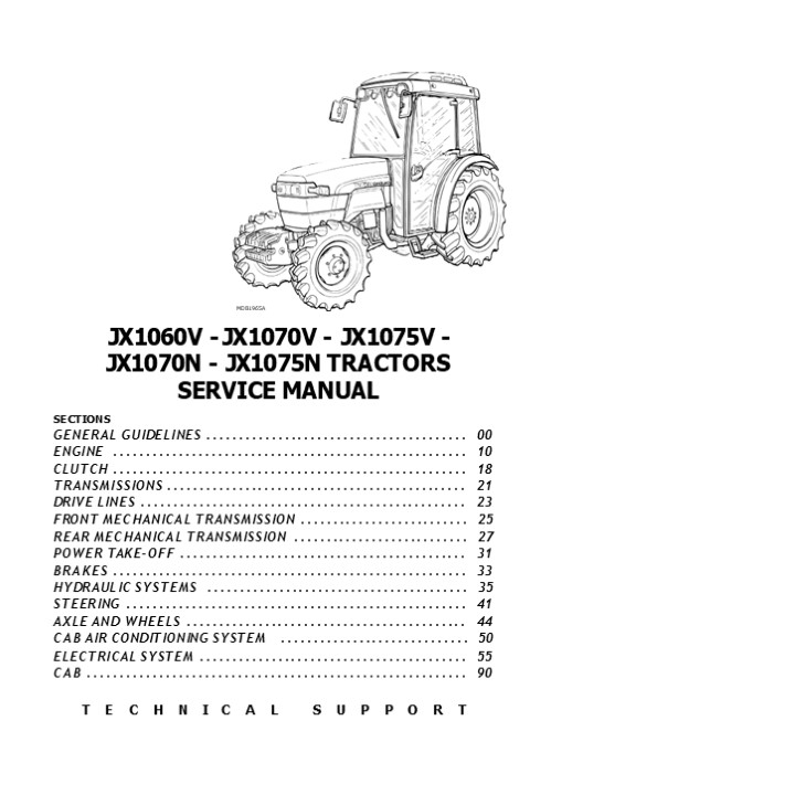 CASE IH JX1070V Tractor Service Repair Manual Instant Download