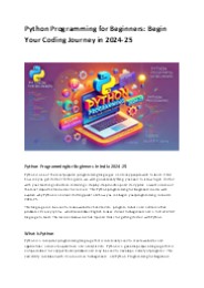 Python Programming for Beginners