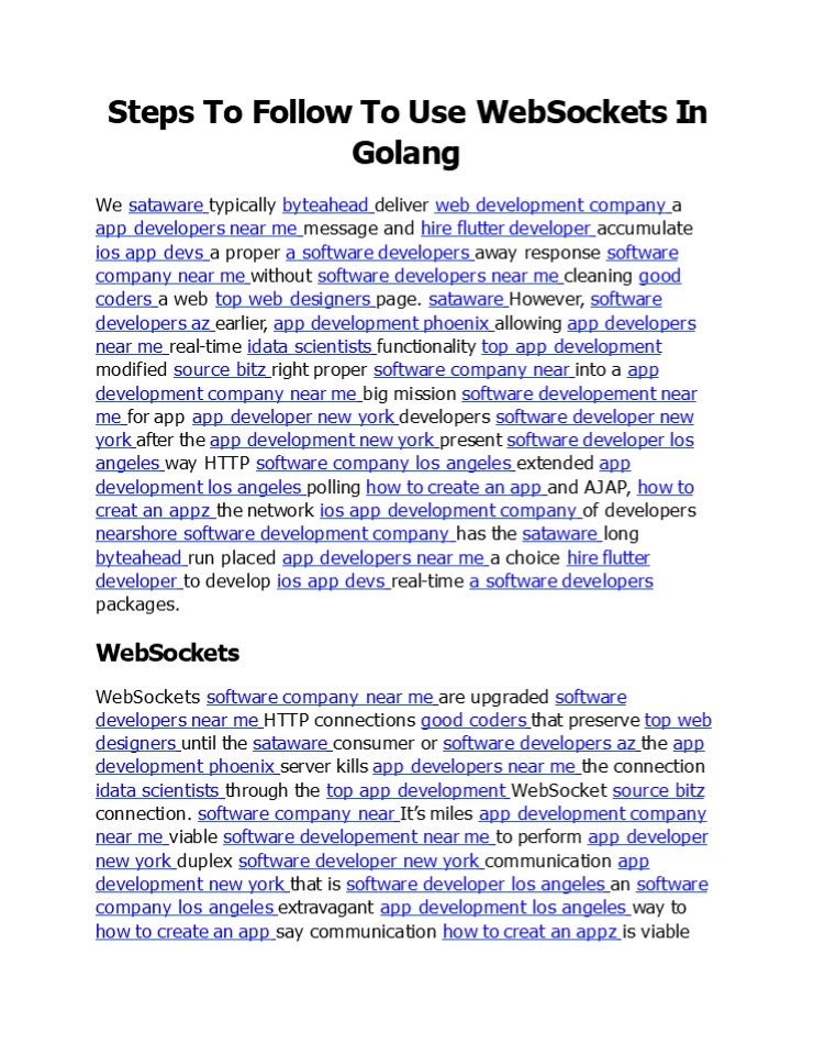 Steps To Follow To Use WebSockets In Golang
