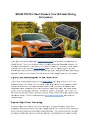 IROAD FX2 Pro Dash Camera: Your Ultimate Driving  Companion