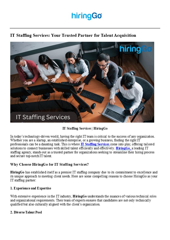IT Staffing Services | HiringGo