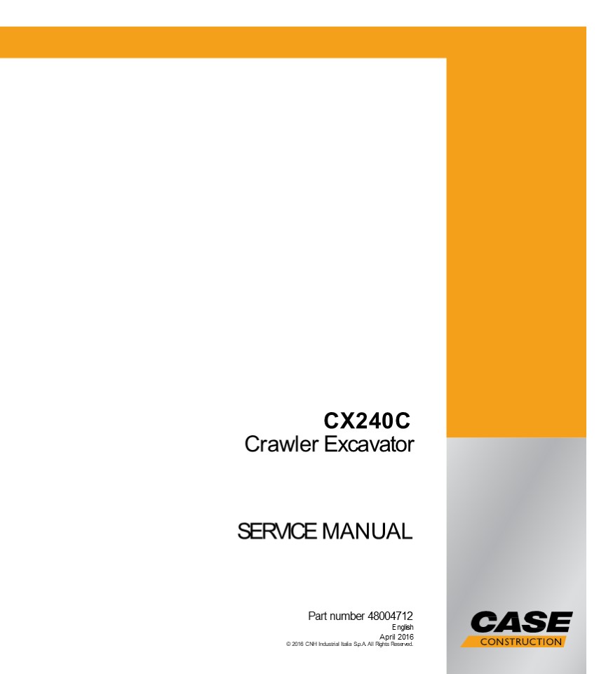 CASE CX240C Crawler Excavator Service Repair Manual Instant Download