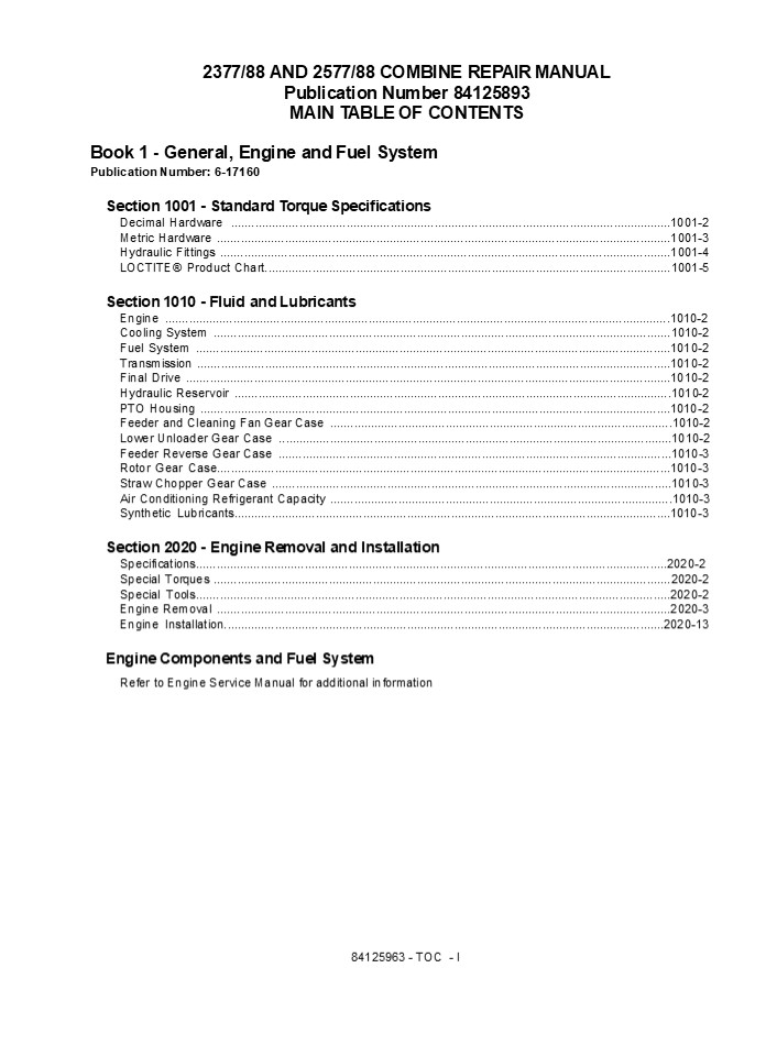 CASE IH AXIAL FLOW 2577 Combine Service Repair Manual Instant Download