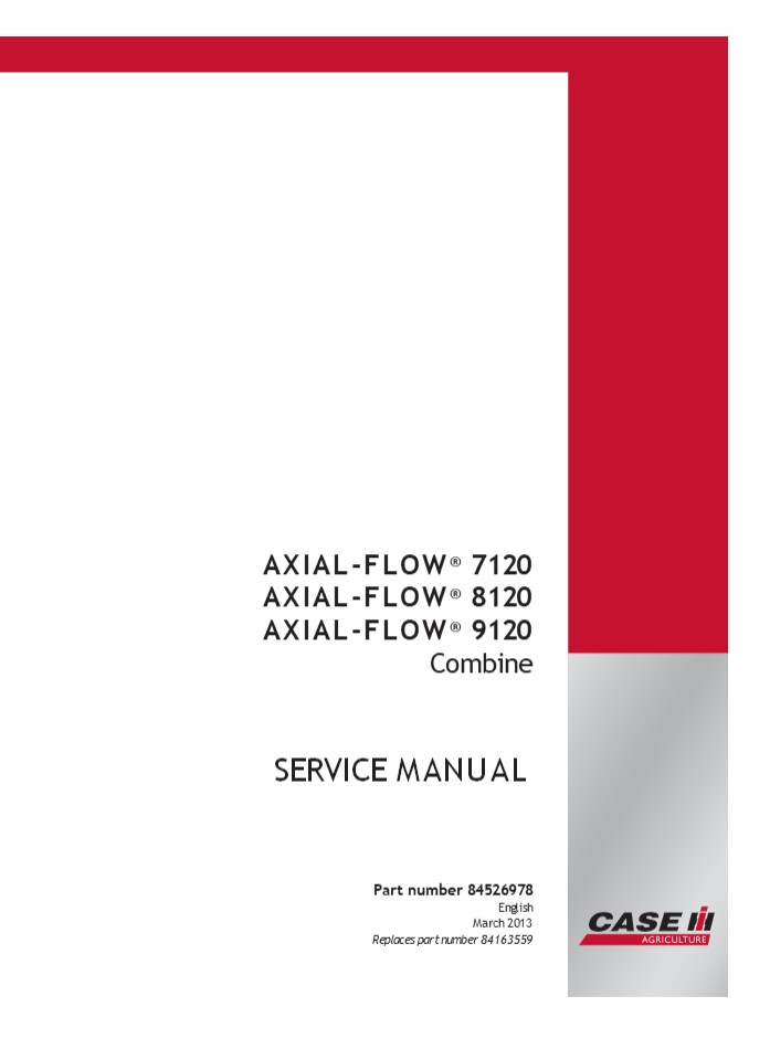 CASE IH AXIAL-FLOW 8120 Combine Service Repair Manual Instant Download
