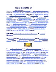 Top 3 Benefits Of Blogging