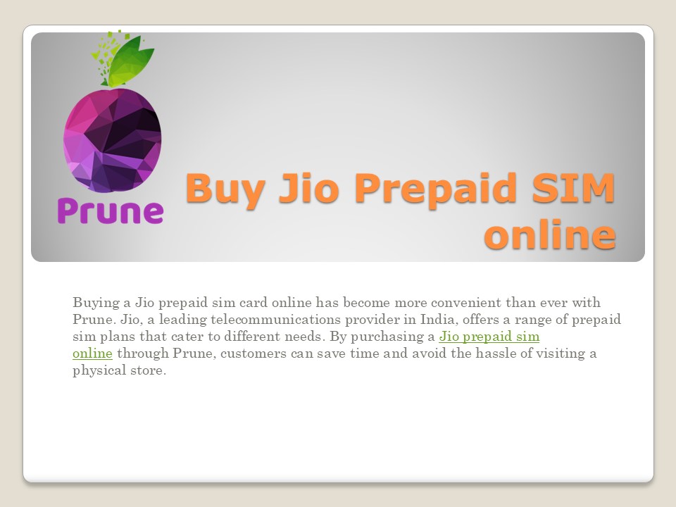 Buy Jio Prepaid SIM online
