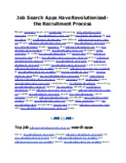 Job Search Apps Have Revolutionized-the Recruitment Process