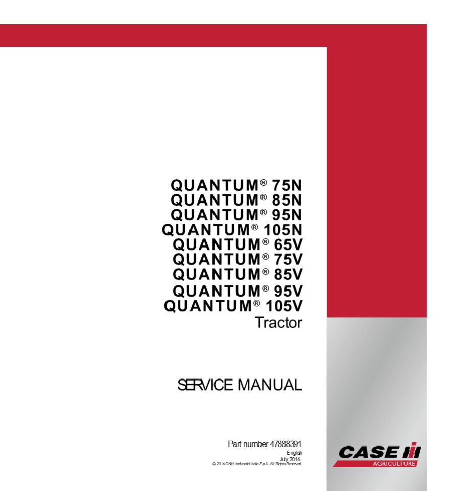 CASE IH QUANTUM 105N Tractor Service Repair Manual Instant Download
