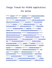 Design Trends For Mobile Applications For 2022