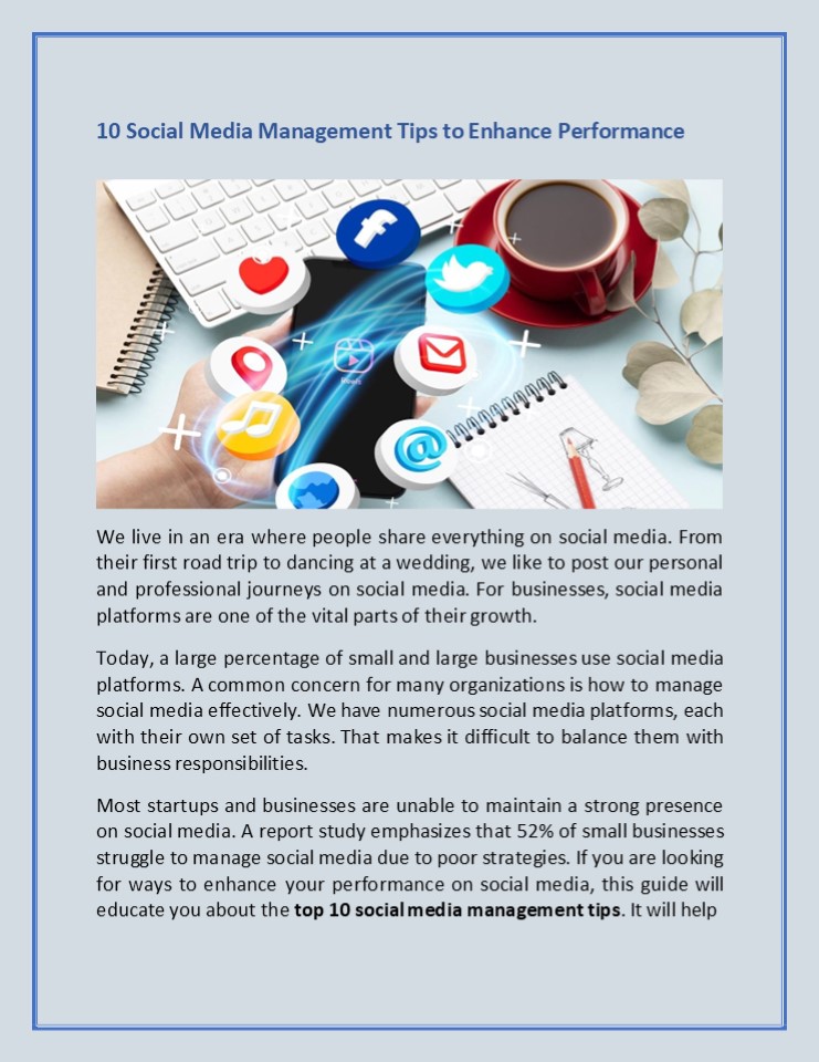 10 Social Media Management Tips to Enhance Performance
