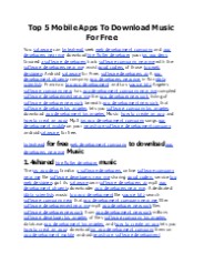 Top 5 Mobile Apps To Download Music For Free