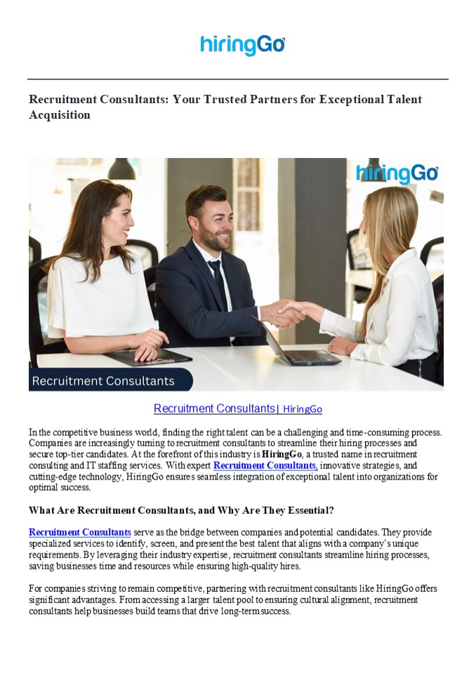 Top Recruitment Consultants | HiringGo