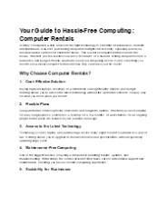 Your Guide to Hassle-Free Computing: Computer Rentals