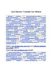 Top 8 Reasons To Update Your Website