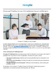 Best Permanent IT Staffing Services | HiringGo