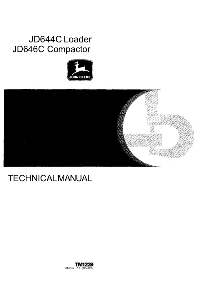 John Deere JD644C Loader Service Repair Manual Instant Download (tm1229)