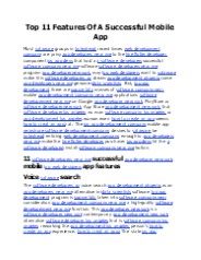 Top 11 Features Of A Successful Mobile App