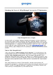 Aiops Managed Services | Goognu