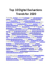 Top 10 Digital Evaluations Trends for 2020