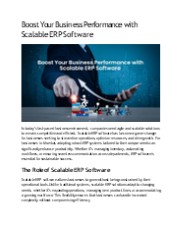 Boost Your Business Performance with Scalable ERP Software