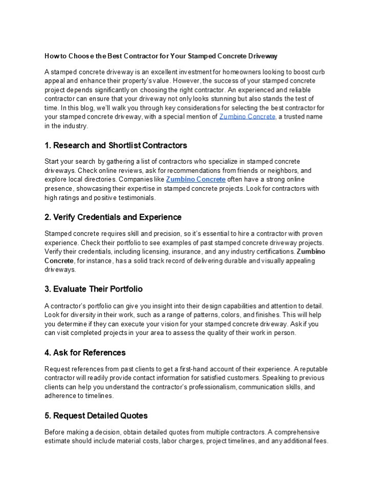 How to Choose the Best Contractor for Your Stamped Concrete Driveway ...