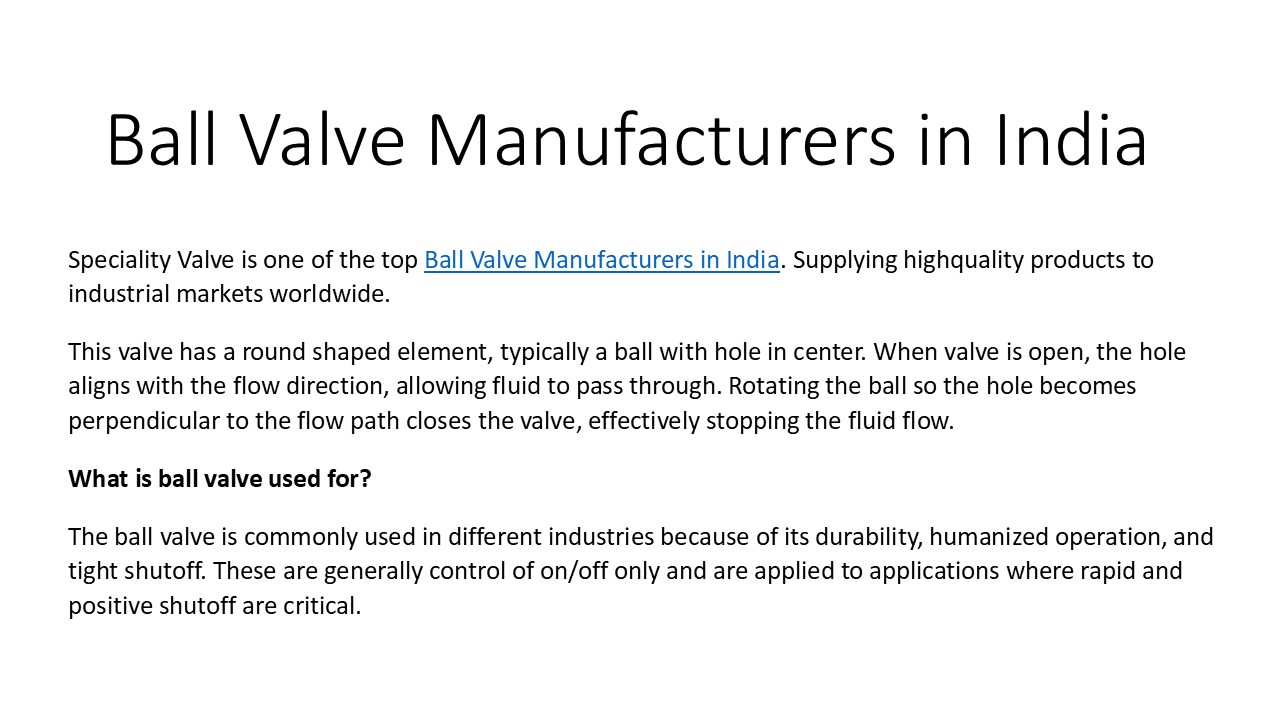Ball Valve Manufacturers in India (1)