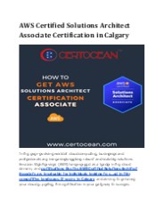 AWS Certified Solutions Architect Associate Certification in Calgary