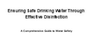 How To Ensure Safe Drinking Water Through Disinfection