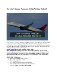 How to Change Name on Delta Airline Ticket